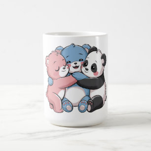 Schattigee teddyberen met panda koffiemok