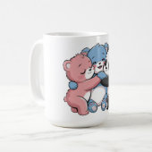 Schattigee teddyberen met panda koffiemok (Voorkant links)