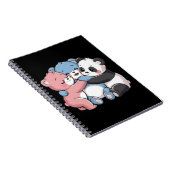 Schattigee teddyberen met panda notitieboek (Rechterzijde)