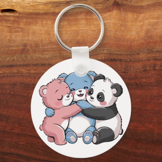 Schattigee teddyberen met panda sleutelhanger (Achterkant)