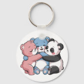 Schattigee teddyberen met panda sleutelhanger (Achterkant)