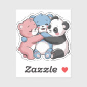 Schattigee teddyberen met panda sticker (Vel)
