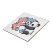 Schattigee teddyberen met panda tegeltje (Zijkant)
