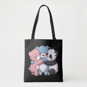 Schattigee teddyberen met panda tote bag