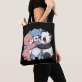 Schattigee teddyberen met panda tote bag (Dichtbij)
