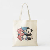 Schattigee teddyberen met panda tote bag (Achterkant)