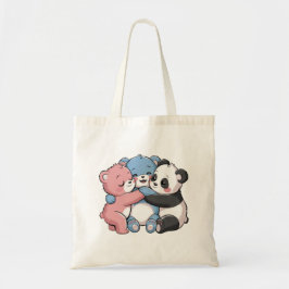 Schattigee teddyberen met panda tote bag