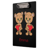 Schattigee teddyberen met rode harten, op maat klembord (Links)