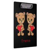 Schattigee teddyberen met rode harten, op maat klembord (Rechts)