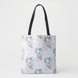 SCHATTIGEE TEDDYBEREN SLAPEN OP BLAUWE WOLKEN TOTE BAG
