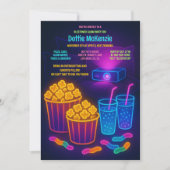 Schattigee Teenage Sleepover Glow Party Movie Invi Kaart (Voorkant)