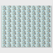 Schattigee tegeljongens baby shower taart cadeaupapier (Vlak)