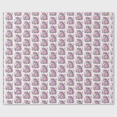 Schattigee tegelmeisjes eenhoorn feest cadeaupapier (Vlak)