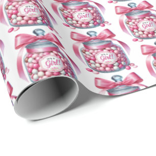 Schattigee tegelmeisjes snoep buffet baby shower cadeaupapier