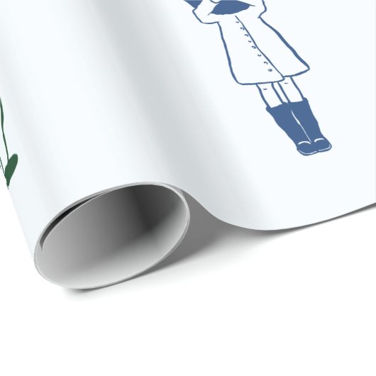 Schattigee Tekening Kerst Cadeaupapier (Rol Hoek)