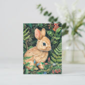Schattigee tekening van een haas die op de bosbode briefkaart (Staand voorkant)