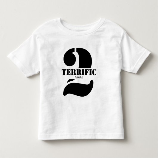 Schattigee tekst van Terrific Terrible Two Kinder Shirts (Voorkant)