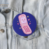 Schattigee telefoontekening ronde button 4,0 cm (In situ)