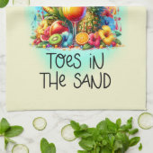 Schattigee tenen zand drink hand woord kunst theedoek (Gevouwen)