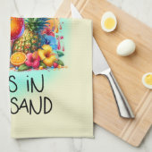 Schattigee tenen zand drink hand woord kunst theedoek (Quarter Fold)