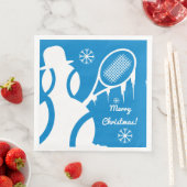 Schattigee tennisbal sneeuwman wintervakantie servetten (Insitu)