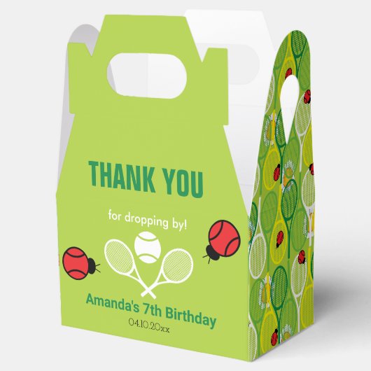 Schattigee tennisrackets met lieveheersbeestjes, D Bedankdoosjes (Geopend)