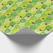 Schattigee tennisrackets met lieveheersbeestjes in cadeaupapier (Hoek)