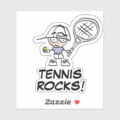 Schattigee tennisspeler cartoon aangepaste vinyl s sticker (Vel)