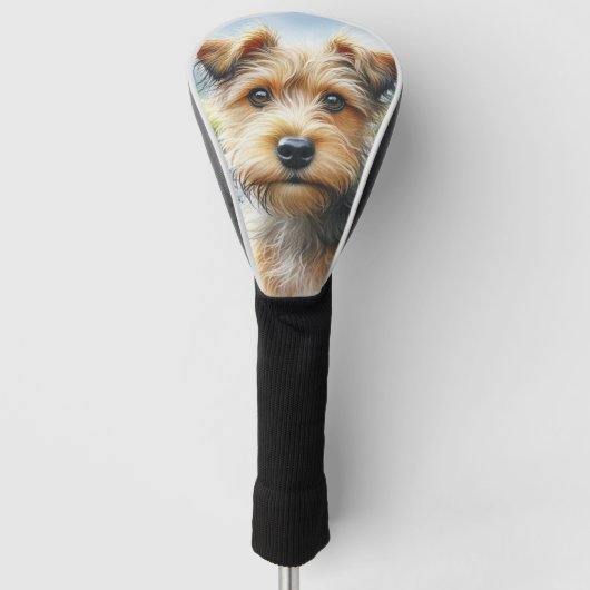 Schattigee Terriër Hond in Waterverf Golfheadcover (Voorkant)