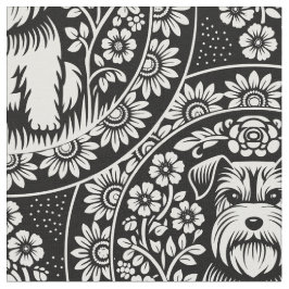 Schattigee Terrier Puppies in Flower Garden Custom Stof