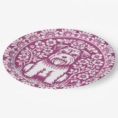 Schattigee Terrier Puppy in een bloementuin Aangep Papieren Bordje (Gekanteld)