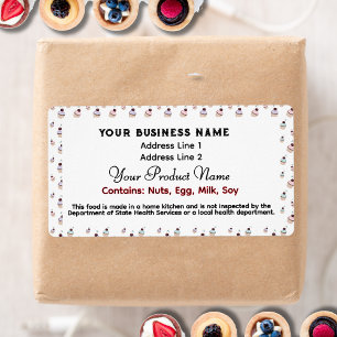 Schattigee Texas Cottage Food Law etiketten cucake