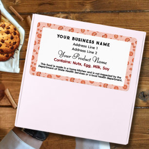 Schattigee Texas Cottage Food Law labelt cookies Etiket