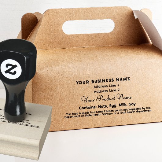 Schattigee Texas Cottage Food Law labelt thuisbedr Rubberstempel