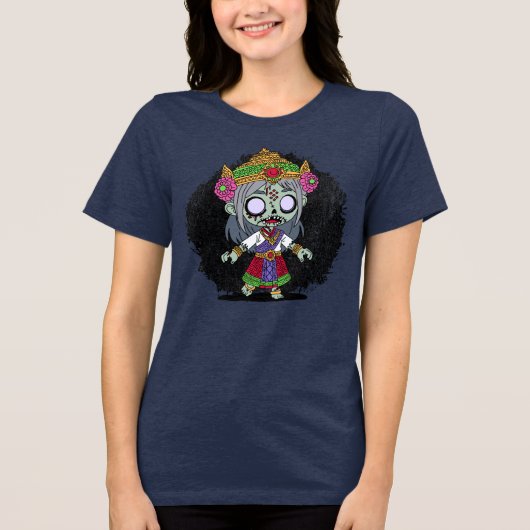 Schattigee Thai Zombie Tri-Blend Shirt (Voorkant)