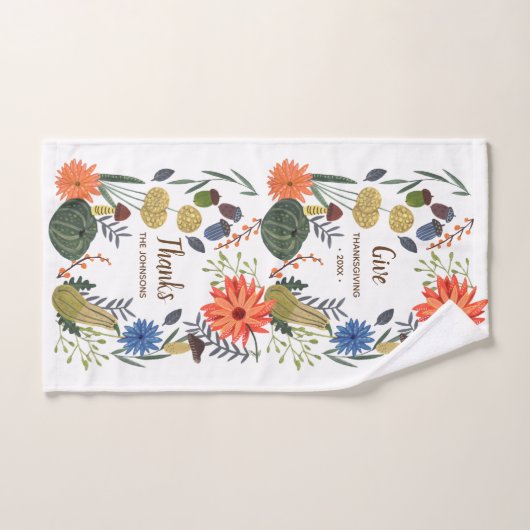 Schattigee Thanksgiving bloemenpaddenstoel herfst Handdoek (Handdoek)