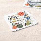 Schattigee Thanksgiving bloemenpaddenstoel herfst Kartonnen Onderzetters (Schuin)