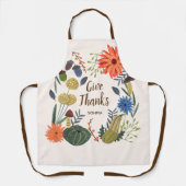 Schattigee Thanksgiving bloemenpaddenstoel herfst Schort (Voorkant)