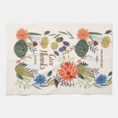 Schattigee Thanksgiving bloemenpaddenstoel herfst Theedoek (Horizontaal)