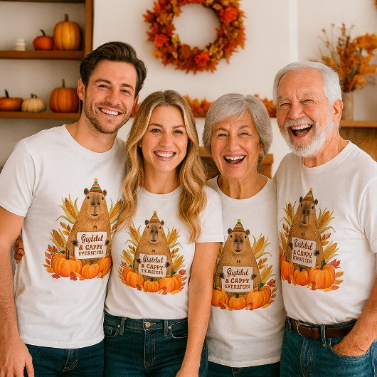 Schattigee Thanksgiving Capybara "Cappy Ever After T-shirt