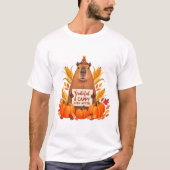 Schattigee Thanksgiving Capybara "Cappy Ever After T-shirt (Voorkant)
