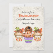 Schattigee Thanksgiving Cupcakes Baby shower Invit Kaart (Voorkant)