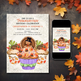 Schattigee Thanksgiving Cupcakes Verjaardag Kaart