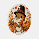 Schattigee Thanksgiving Dinosaurus Keramisch Ornament (Rechts)