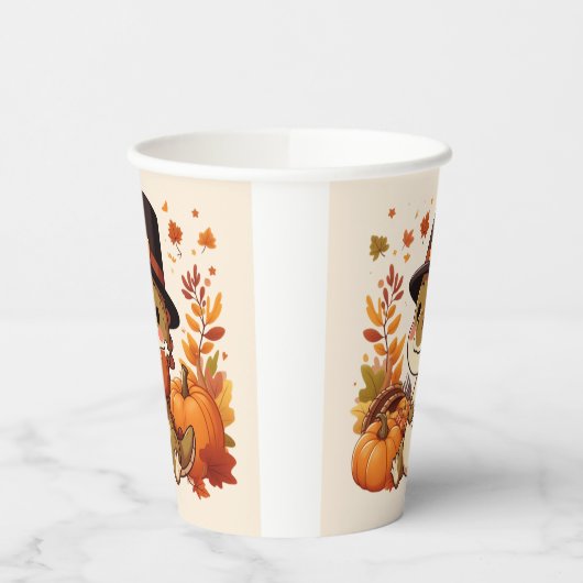 Schattigee Thanksgiving Dinosaurus Papieren Bekers (Links)