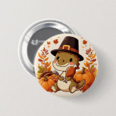 Schattigee Thanksgiving Dinosaurus Ronde Button 5,7 Cm (Voorkant /achterkant)
