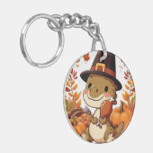 Schattigee Thanksgiving Dinosaurus Sleutelhanger (Voorkant Links)