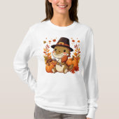 Schattigee Thanksgiving Dinosaurus T-shirt (Voorkant)