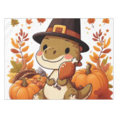 Schattigee Thanksgiving Dinosaurus Tafelkleed (Voorkant (Horizontaal))