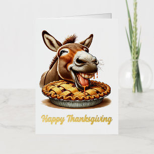 Schattigee Thanksgiving Donkey Folie Wenskaart
